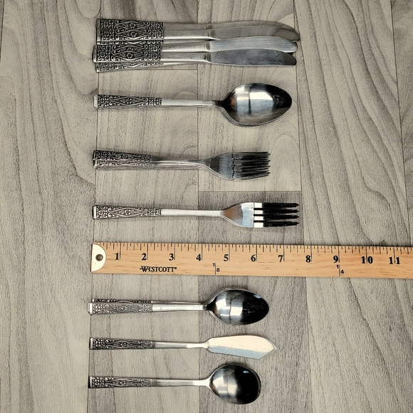 VTG Rogers Co Stainless Korea Flatware Floral Stanley Roberts Srb274 - 39 Pieces - Picture 5 of 15